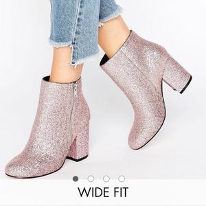 ASOS Regan Wide Fit Glitter Boots, size 7 NWOT
