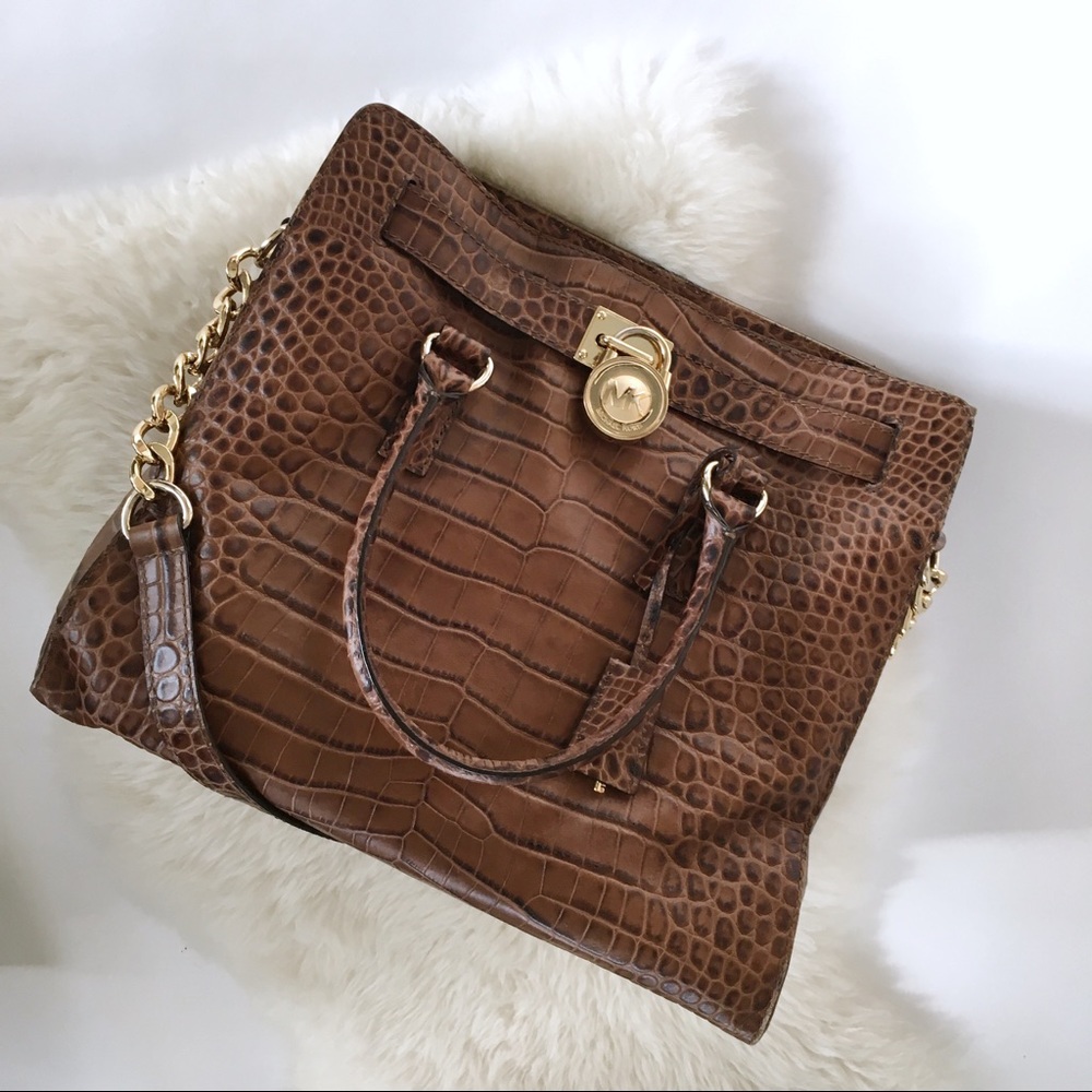 Michel Kors Alligator Print Hamilton Tote - Picture 2 of 8