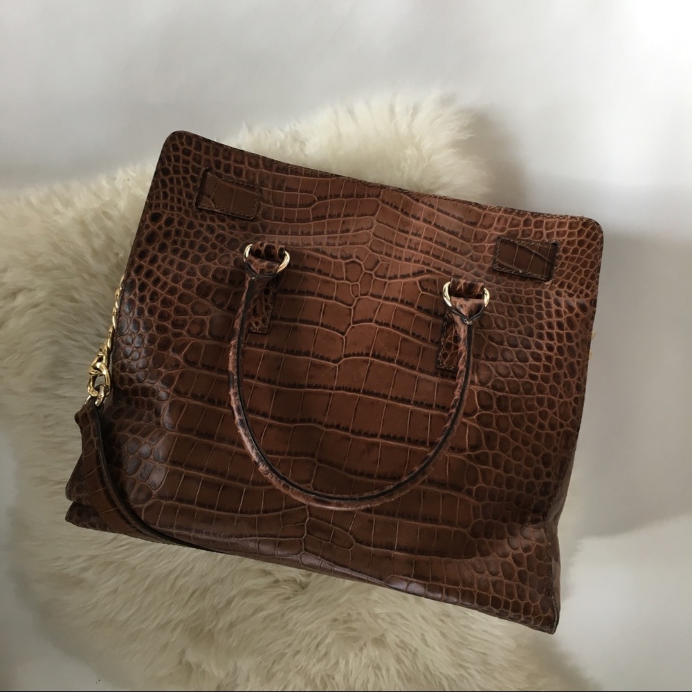 Michel Kors Alligator Print Hamilton Tote - Picture 3 of 8
