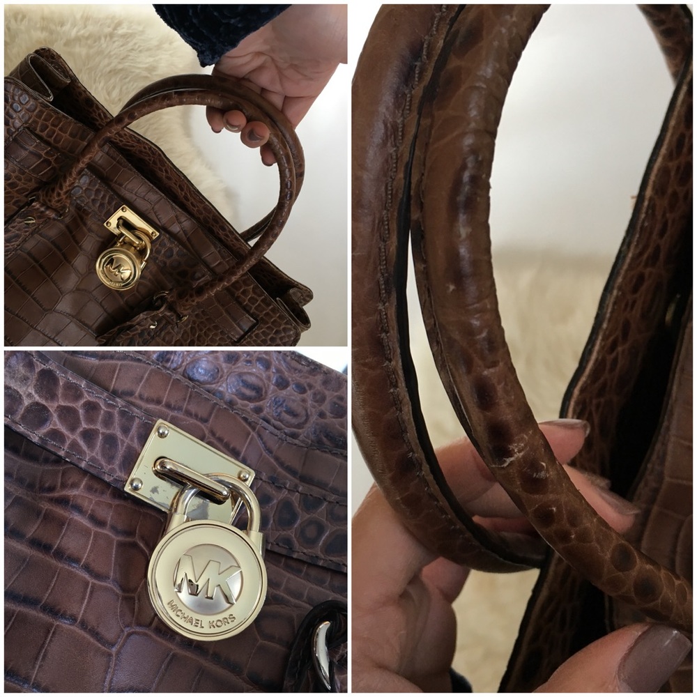 Michel Kors Alligator Print Hamilton Tote - Picture 8 of 8