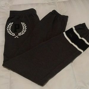 VS PINK grey sweatpants with cuffed bottoms