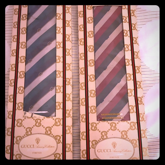 NWOT- GUCCI 100% Authentic Vintage Tie Bundle (2) - Picture 1 of 1