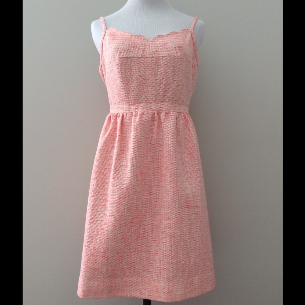 J Crew shimmer scalloped cami dress