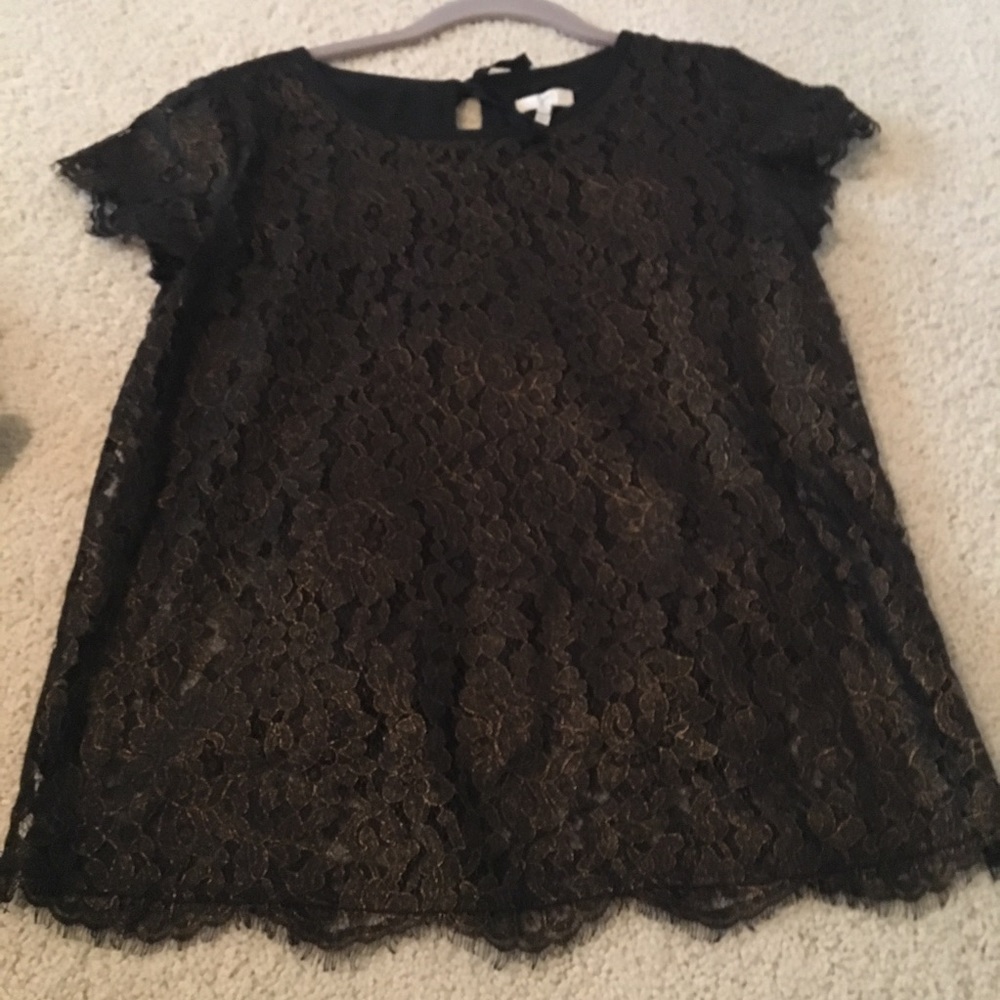 Joie metallic lace top