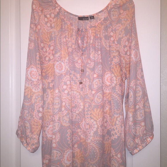 A.n.a Peasant Blouse Paisley and Floral Women’s XL - Picture 1 of 6