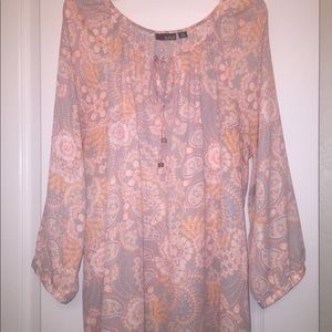 A.n.a Peasant Blouse Paisley and Floral Women’s XL
