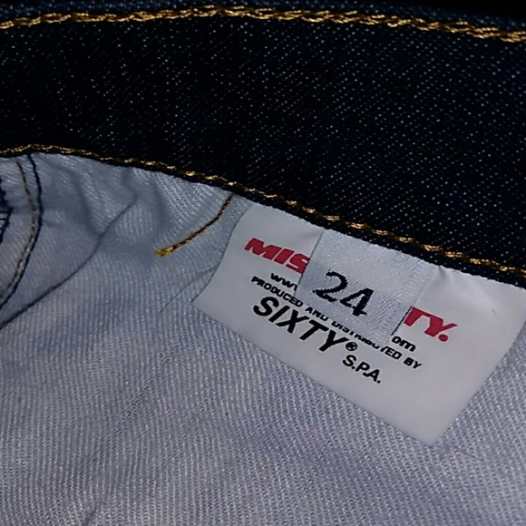 DEAD STOCK VINTAGE NWOT LONG ~ Miss 60 ~ Dark Wash Boot / Distressed Denim - Picture 3 of 8