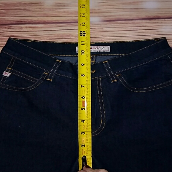 DEAD STOCK VINTAGE NWOT LONG ~ Miss 60 ~ Dark Wash Boot / Distressed Denim - Picture 6 of 8