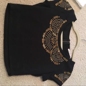 Black metal detail crop top