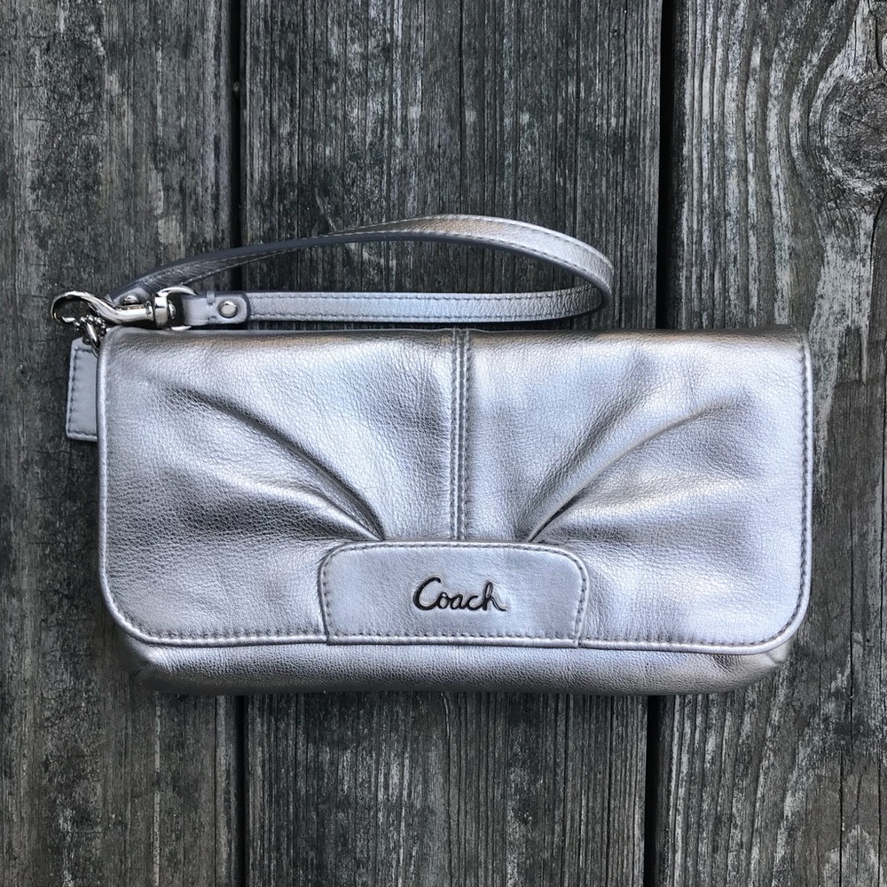 Metallic Coach wristlet