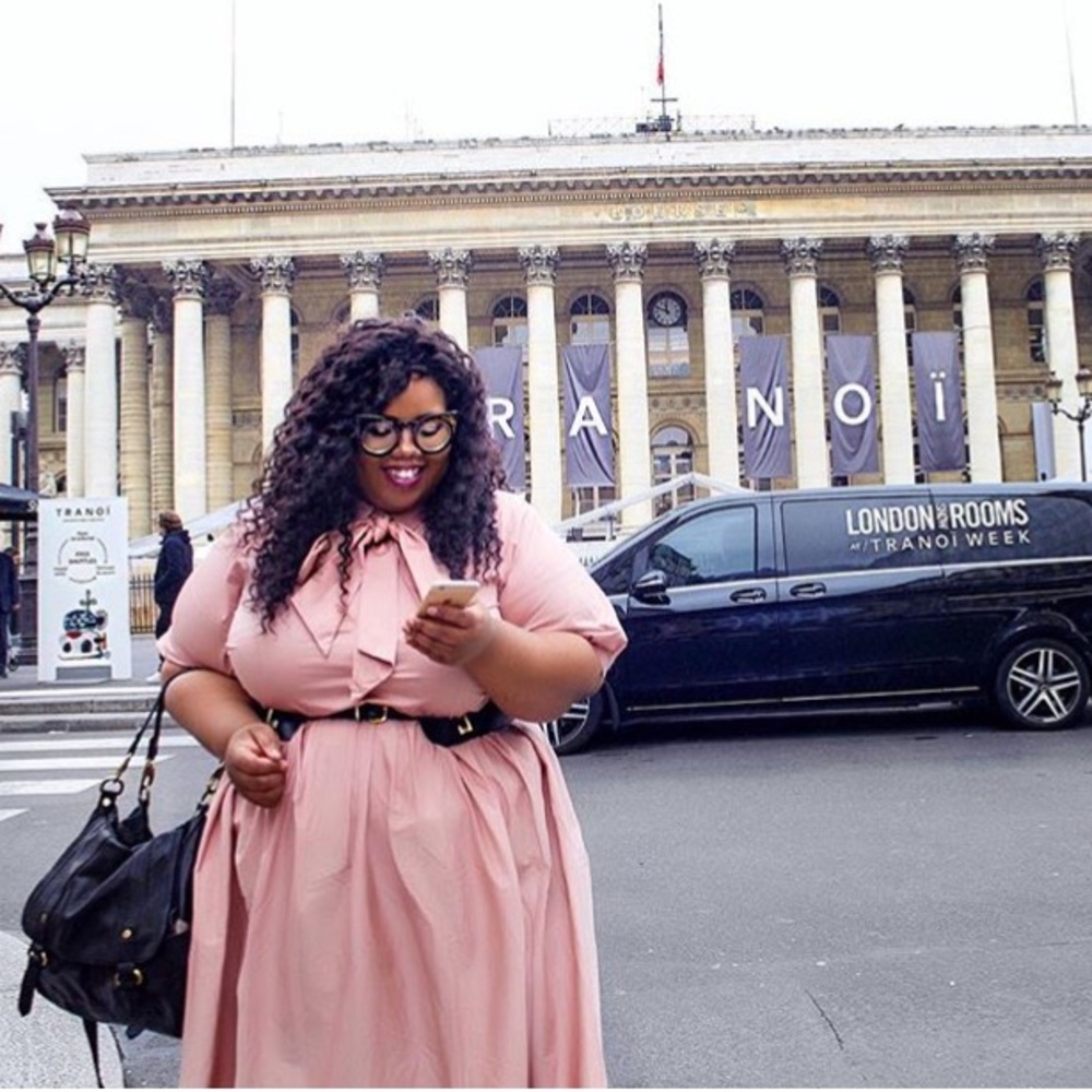 Eloquii Blush Oversized Bow Dress