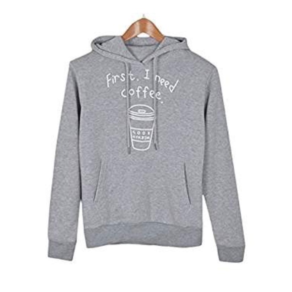 Grey Graphic Print Long Sleeve Hoodie - Picture 2 of 7