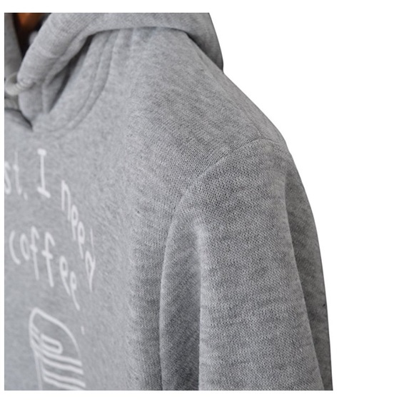 Grey Graphic Print Long Sleeve Hoodie - Picture 5 of 7