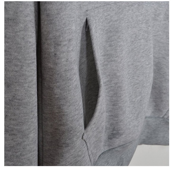 Grey Graphic Print Long Sleeve Hoodie - Picture 6 of 7