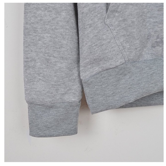 Grey Graphic Print Long Sleeve Hoodie - Picture 7 of 7