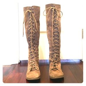 Urban Outfitters Ecote Knee High Suede Combat Boot