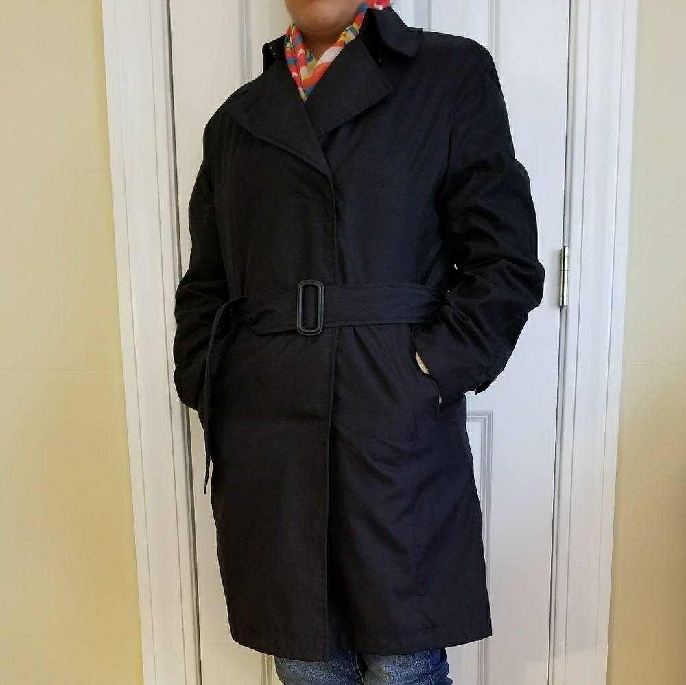 London Fog belted trench. Black. Size SP - Picture 7 of 8