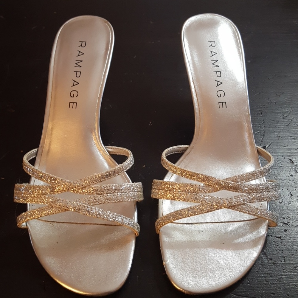 Silver strappy 2 1/2" heels