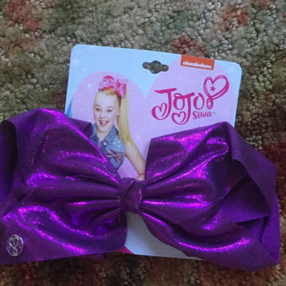Jojo Siwa purple metallic hair bow