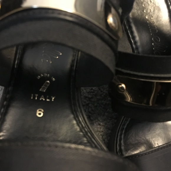 Black Wedges with Gold Detail - Picture 2 of 4