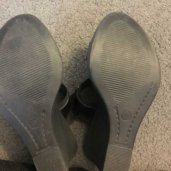 Black Wedges with Gold Detail - Picture 3 of 4