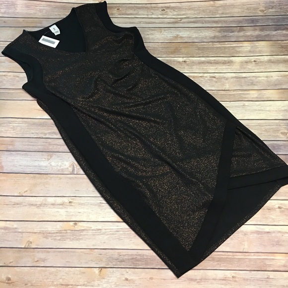 🌷HP🌷12/5🌷NWT Black and Gold Glitter Dress - Picture 3 of 8
