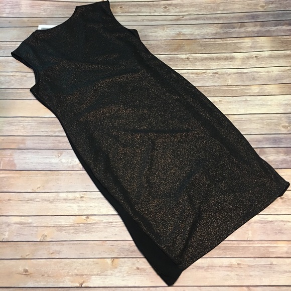 🌷HP🌷12/5🌷NWT Black and Gold Glitter Dress - Picture 4 of 8