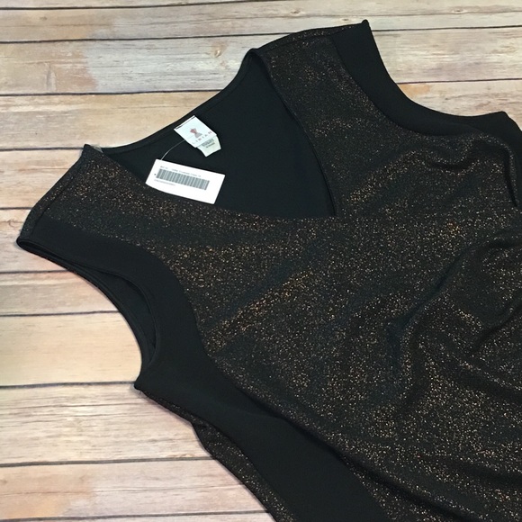 🌷HP🌷12/5🌷NWT Black and Gold Glitter Dress - Picture 1 of 8
