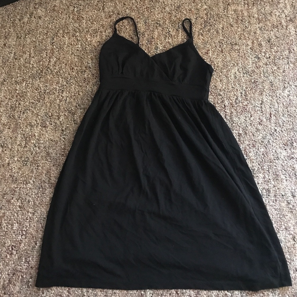 Black high waisted cotton dress