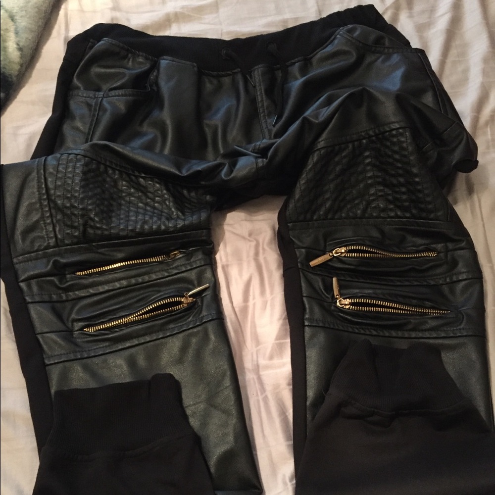 Leather Sweatpants