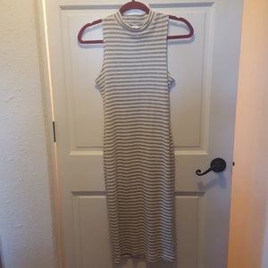 Gray and white stripped dress