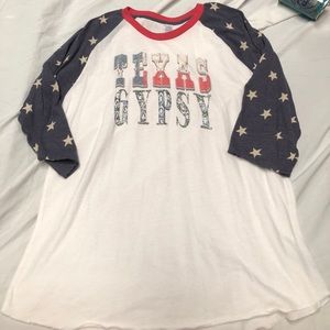XL Texas Gypsy baseball style Tee NEW