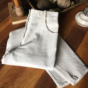 Women's White Leather Pant