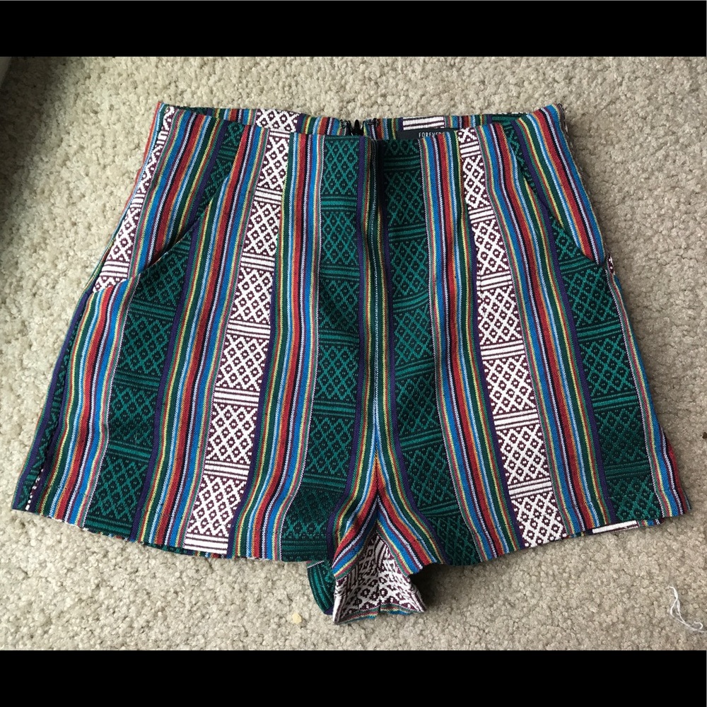 Patterned High Waisted Shorts