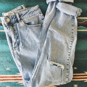 Miss Selfridge Distressed Mom Jeans — worn twice