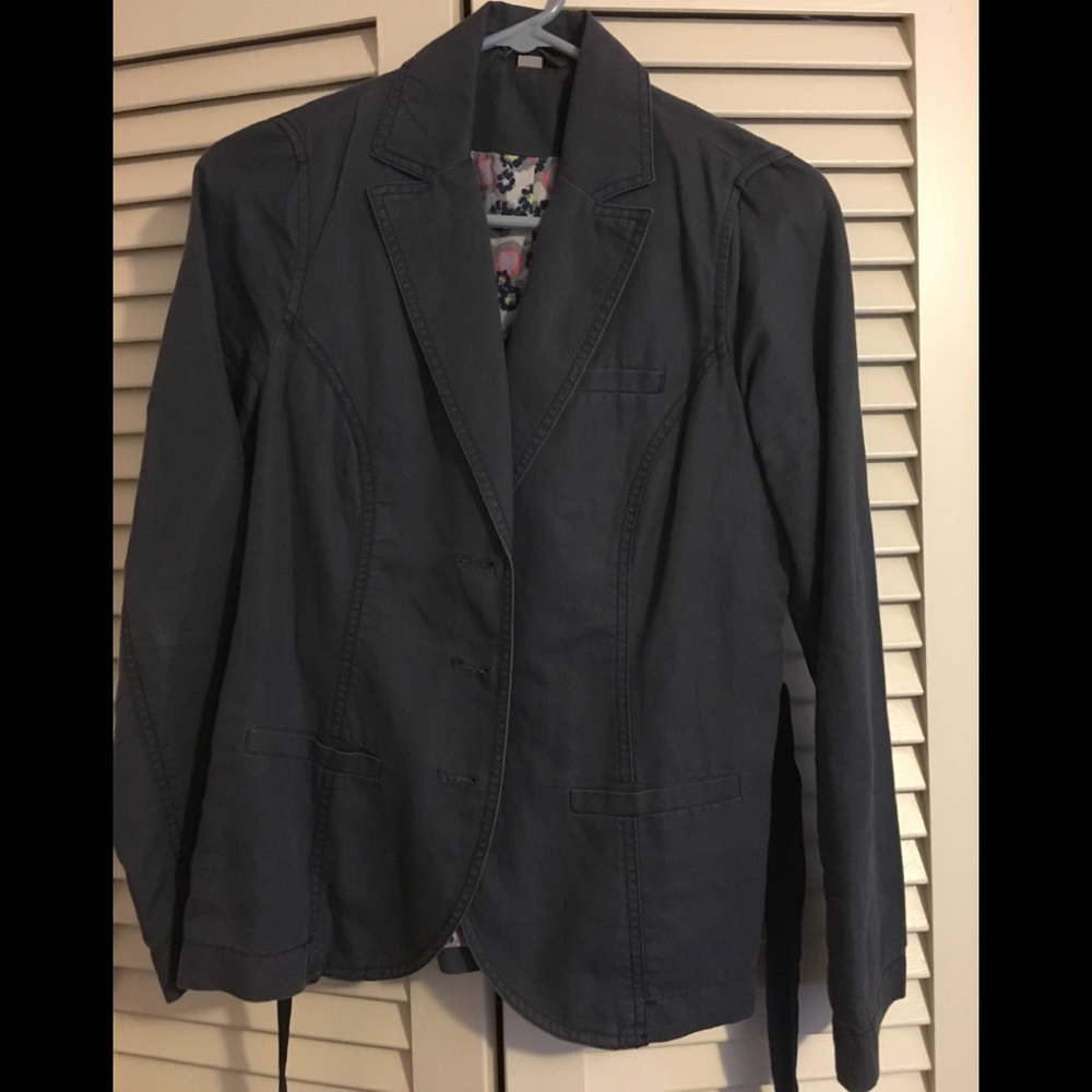 Boden blue belted jacket/blazer