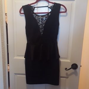 Black lace mini dress