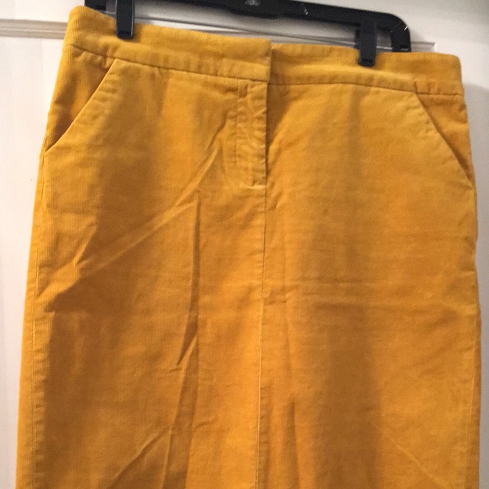 J Crew Mustard Corduroy Skirt Size 8