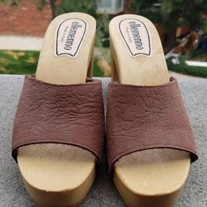 vintage Ellemenno leather mules size 8