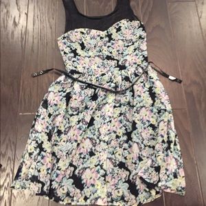 Lauren Conrad formal floral dress with belt