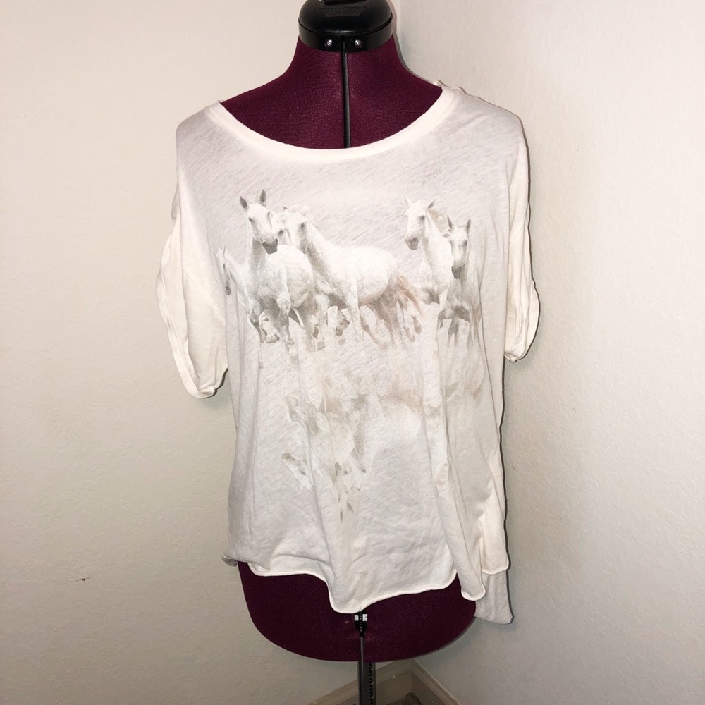 Wildfox mystical horses asymmetric tee