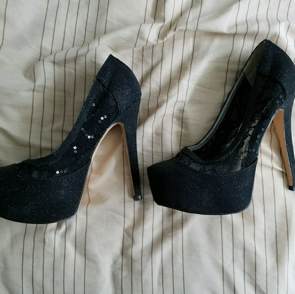 Deb Sequin Lace Stilettos [Donated]