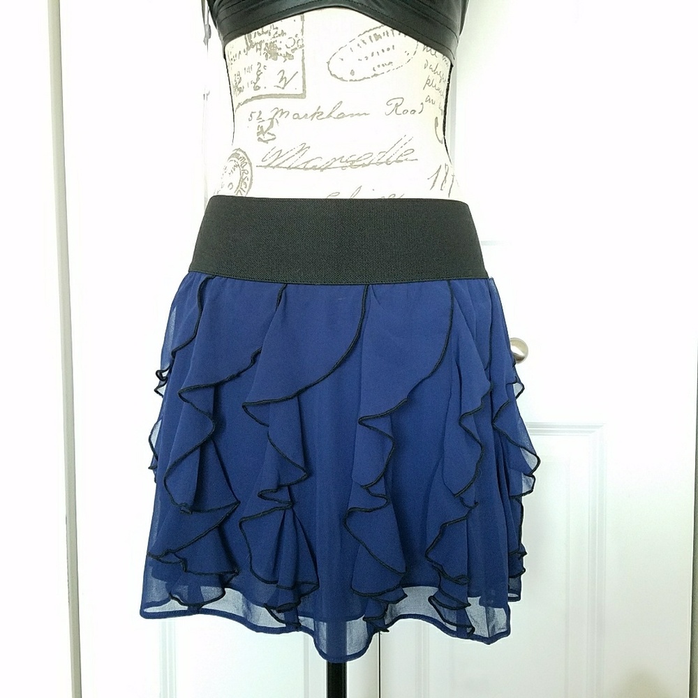 🔸SOLD🔸Express Ruffle Mini Skirt, Blue