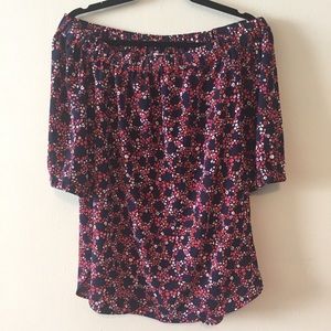 Michael Kors Floral Off The Shoulder Blouse Medium