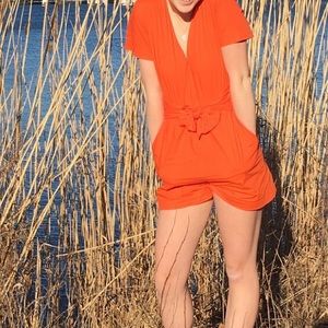 J Crew Orange Romper