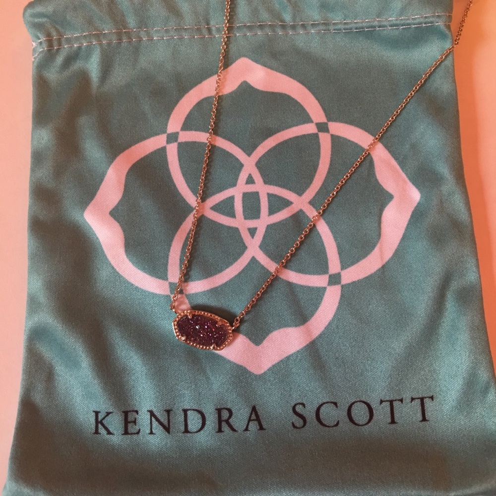 Kendra Scott Elisa Pendant Necklace In Plum Drusy