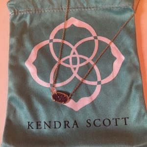 Kendra Scott Elisa Pendant Necklace In Plum Drusy
