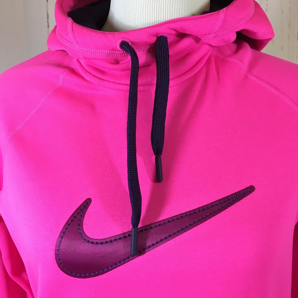 Nike Pink Embroidered Hoodie w/ Thumbholes Medium - Picture 2 of 8