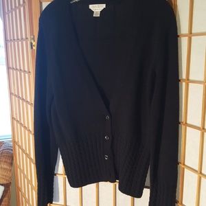 Classic BLACK Merino cardigan