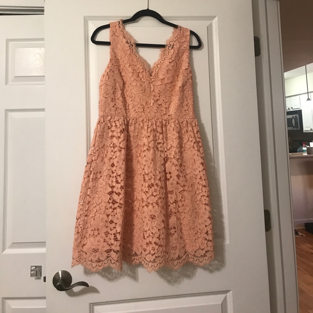 Brand New Peach Colored Lace Dress